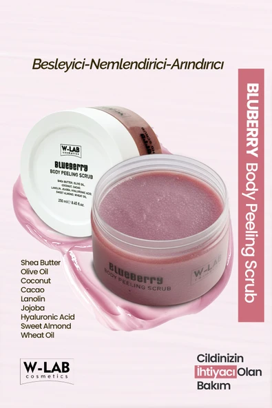 W-Lab Cosmetics Blueberry Body Peeling Scrub 250 Ml ürün görseli 1