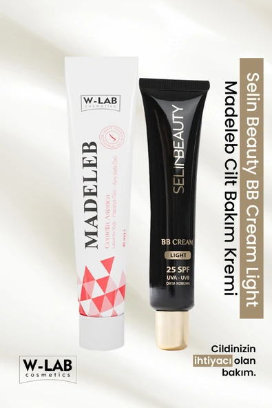 W-Lab Cosmetics Madeleb Krem 40 ML + Selin Beauty BB Cream SPF25 Light 40ML ürün görseli 1