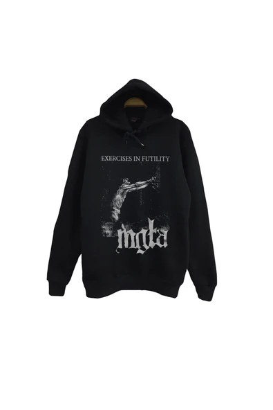 fame-stoned Mgła - Black Metal - Exercises in Futility Baskılı Unisex %100 Pamuk Siyah Kapüşonlu Sweatshirt ürün görseli 1