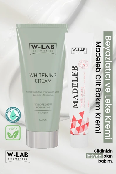 W-Lab Cosmetics Madeleb Cilt Bakım Kremi 40 ml ve Beyazlatıcı Krem 100 ml Set ürün görseli 1