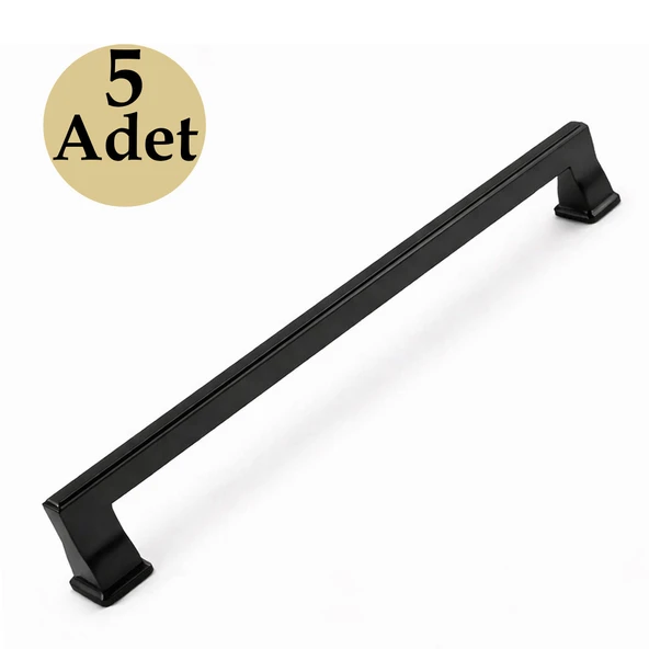 LÜX OLİFKA Mat Siyah 224 mm Çekmece Kulp Seti 5 Adet Modern Mutfak Dolap Kulpu Modern Tasarım ürün görseli 1