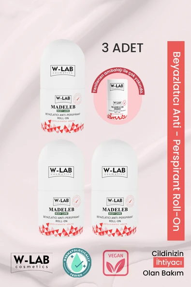 W-Lab Cosmetics Madeleb Roll On 3 lü Set ürün görseli 1