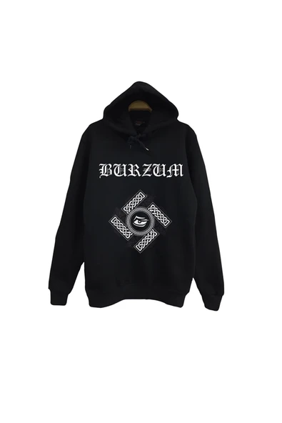 fame-stoned Burzum Müzik Grubu - Belus Unisex %100 Pamuk Siyah Kapüşonlu Sweatshirt ürün görseli 1