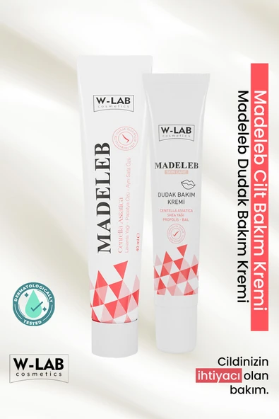 W-Lab Cosmetics Madeleb Dudak Bakım Kremi + Madeleb Krem Set ürün görseli 1