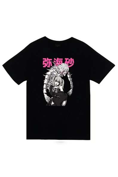 fame-stoned Death Note - Misa Amane - Anime Baskılı Unisex %100 Pamuk Siyah T-shirt ürün görseli 1