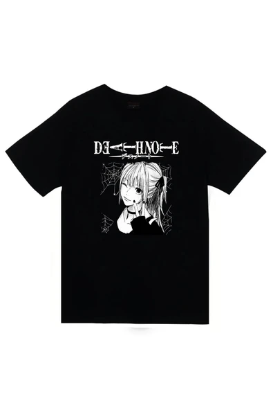 fame-stoned Death Note - Misa Amane - Anime Baskılı Unisex %100 Pamuk Siyah T-shirt ürün görseli 1