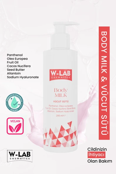 W-Lab Cosmetics Body Milk Vücut Sütü 200 ML ürün görseli 1