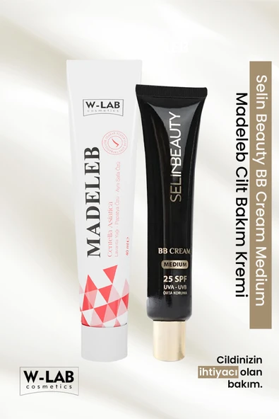 W-Lab Cosmetics Madeleb Krem 40 ML + Selin Beauty BB Cream Medium SPF25 40 ML ürün görseli 1