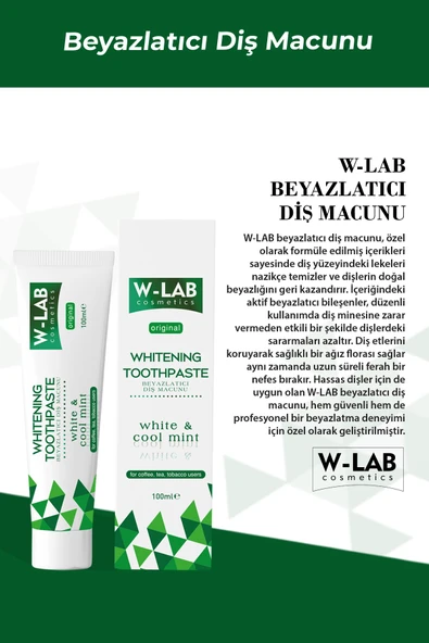 W-Lab Cosmetics Beyazlatıcı Diş Macunu 100 ML - Resim 2