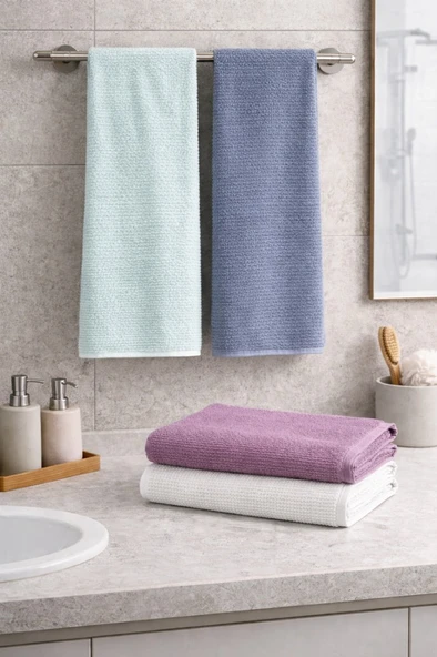 4’lü 50x90 El Yüz Havlusu Seti Yumuşak Dokulu Emici Banyo Havlusu ürün görseli 1