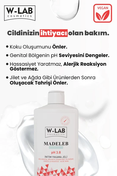 W-Lab Cosmetics Madeleb İntim Jel 250 ML - Resim 2
