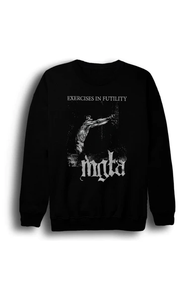 fame-stoned Mgła - Black Metal - Exercises in Futility Baskılı Unisex %100 Pamuk Bisiklet Yaka Siyah Sweatshirt ürün görseli 1