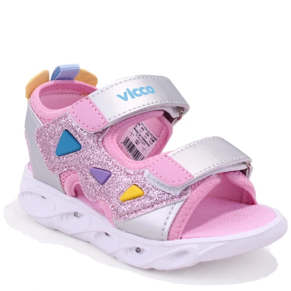 Vicco 321F24Y204 Hilda Pembe Ortopedik Günlük Işıklı Kız Çocuk Spor Sandalet ürün görseli 1