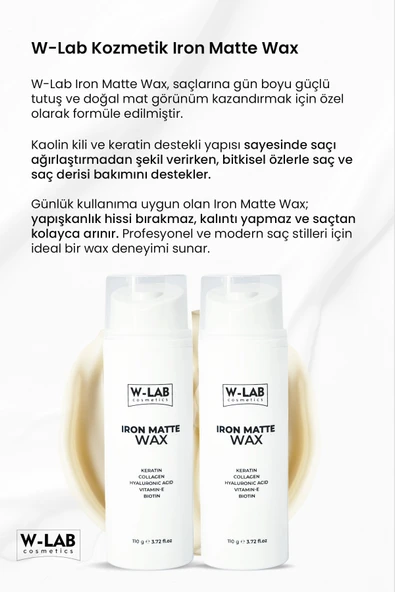 W-Lab Cosmetics Iron Matte Wax 110 Gr - Resim 2