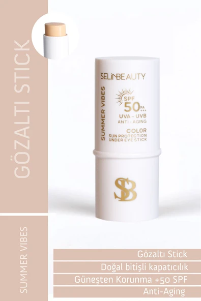 Selin Beauty Color Sun Protection SPF50+ Göz Altı Stick Güneş Koruyucu 6 GR ürün görseli 1