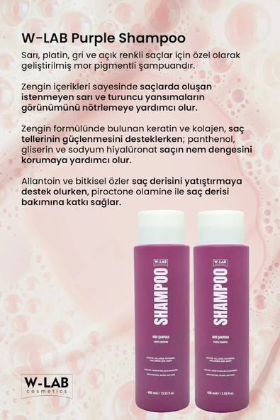 W-Lab Cosmetics Mor Şampuan 400 Ml - Resim 2