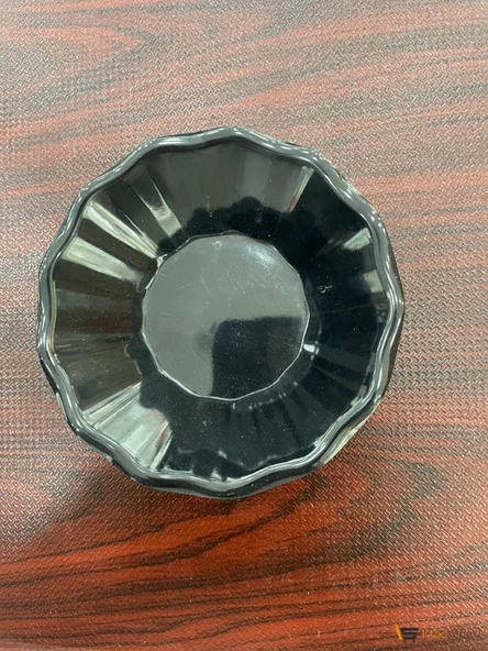 Siyah Plastik Çay Tabağı 6 Adet ürün görseli 1
