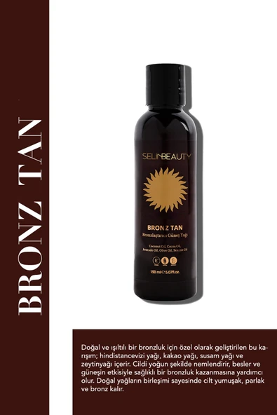 Selin Beauty Bronze Tan Bronzlaştırıcı Güneş Yağı 150 Ml ürün görseli 1