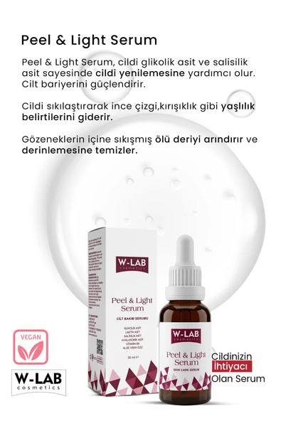 W-Lab Cosmetics Peel And Light Serum 30 ML - Resim 3