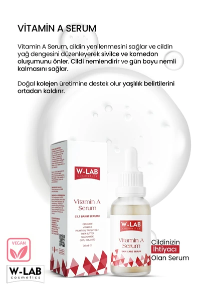 W-Lab Cosmetics Vitamin A Serum 30 ML - Resim 3