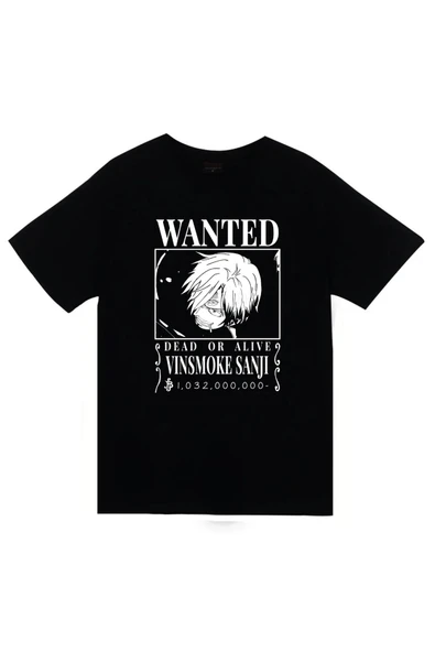fame-stoned One Piece - Vinsmoke Sanji - Anime Baskılı Unisex %100 Pamuk Siyah T-shirt ürün görseli 1