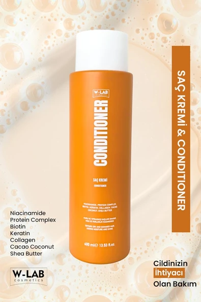 W-Lab Cosmetics Yumuşatıcı Nemlendirici Ve Besleyici Saç Kremi 400 Ml ürün görseli 1