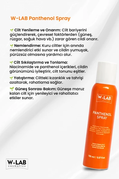 W-Lab Cosmetics Panthenol Sprey 150 Ml - Resim 3