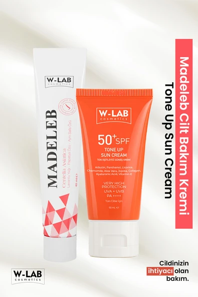 W-Lab Cosmetics Madeleb Krem 40 ml ve W-Lab Cosmetics Ton Eşitleyici Güneş Kremi 50+SPF ürün görseli 1