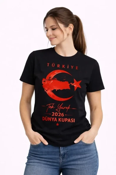 TÜRKİYE Ay Yıldız 2026 Dünya Kupasi Taraftar Forma T-Shirt - Siyah ürün görseli 1