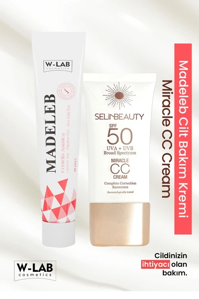 W-Lab Cosmetics Madeleb Krem 40 ml Ve  Selin Beauty Cc Krem 50 ml Set ürün görseli 1