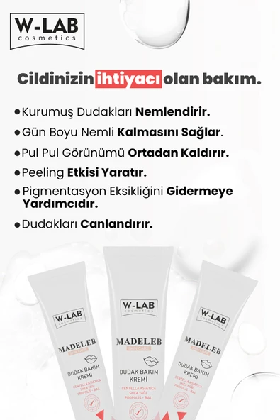 W-Lab Cosmetics Madeleb Dudak Bakım Kremi 20 ML - Resim 2