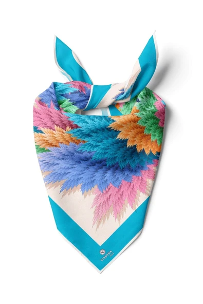 %100 İpek Kadın Desenli Bandana 80x80 ürün görseli 1