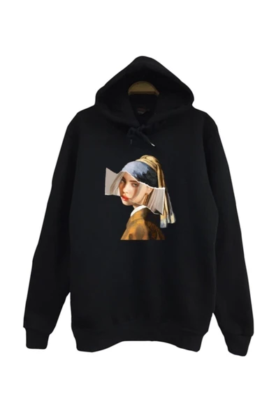 fame-stoned Billie Eilish - Inci Küpeli Baskılı Kapüşonlu Sweatshirt ürün görseli 1
