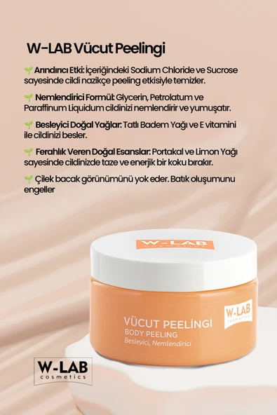 W-Lab Cosmetics Vücut Peeling 250 Ml - Resim 2