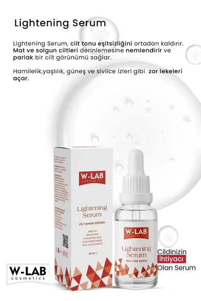 W-Lab Cosmetics Lightening Serum 30 ML - Resim 3