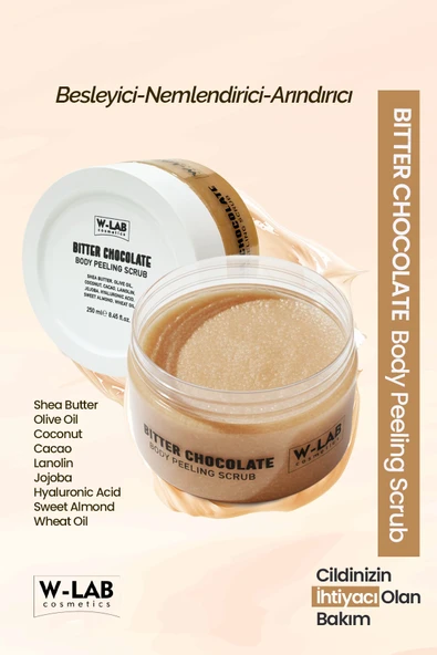 W-Lab Cosmetics Bitter Chocolate Body Peeling Scrub 250 Ml ürün görseli 1