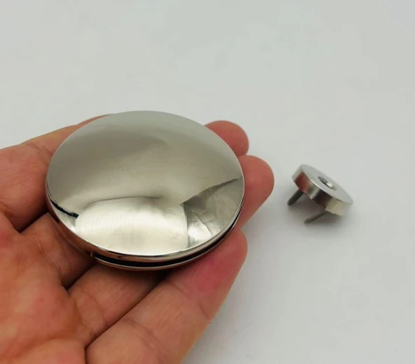 Angel Çanta Aksesuar 5 Cm Yuvarlak Gümüş Mıknatıslı Kilit ürün görseli 1