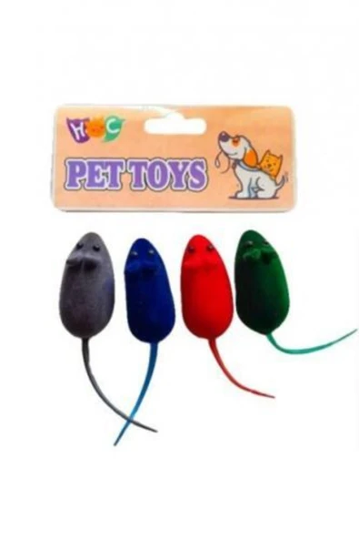 Cnc Pet Pet Toys Öten Fare Kedi Oyuncak 4'lü Çok Renkli ürün görseli 1