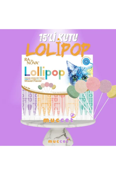 Muccet 15'li Kutu Kedi Lolipopu Malt Destekli Kedi Ödülü ürün görseli 1