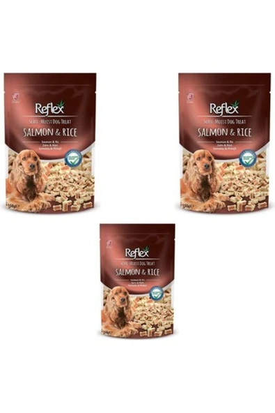 Semi-Moist Somonlu ve Pirinçli Yarı Yumuşak Köpek Ödül Maması 150GR x 3 Adet (V2) ürün görseli 1