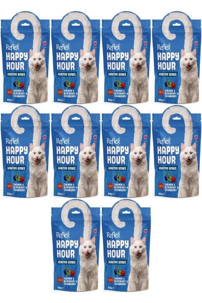 Happy Hour Healthy Bones Somonlu ve Yaban Mersinli Kedi Ödül Maması 60gr - 10 Adet ürün görseli 1