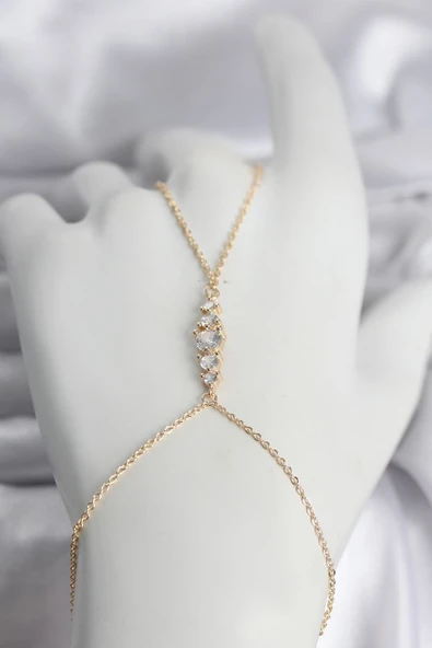 Pirinç Gold Renk Zirkon Taşlı Kadın Şahmeran - TJ-SN753 ürün görseli 1
