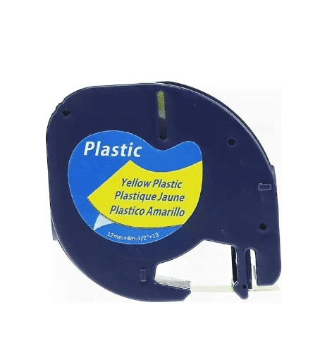 DYMO S0721620 Sarı LetraTag Plastik 12mmx4m Muadil Şerit ürün görseli 1