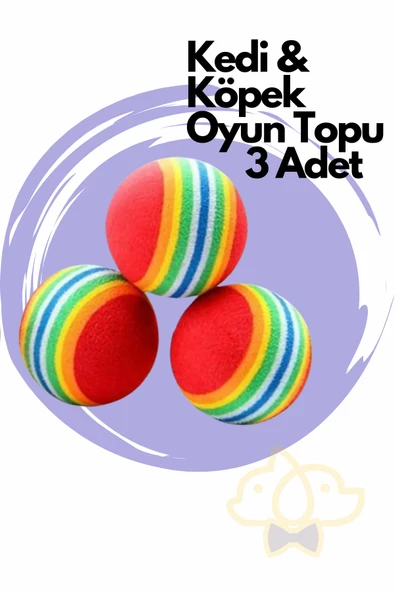 3 Adet Sünger Kedi Köpek Çiğneme Oyun Topu 4,2 Cm Diş Çıkarma Interaktif Oyuncak ürün görseli 1
