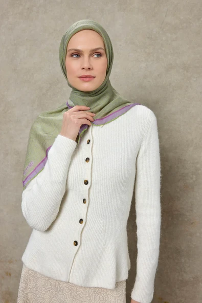 Labirent Desen Lyocell Monare Eşarp - 6424 - Resim 7