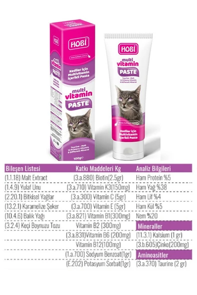 Multivitamin Paste Kediler İçin Multivitamin İçerikli Pasta 100gr - Resim 2