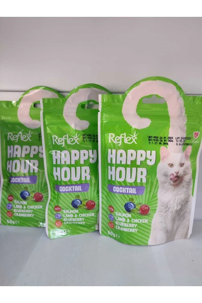 Happy Hour Kokteyl Somonlu Kedi Ödül Maması 60 gr ( 3X60 GR) ürün görseli 1