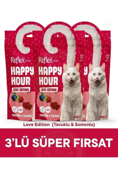 Happy Hour Love Edition Kedi Ödül Maması 3lü Fırsat 3x60gr ürün görseli 1