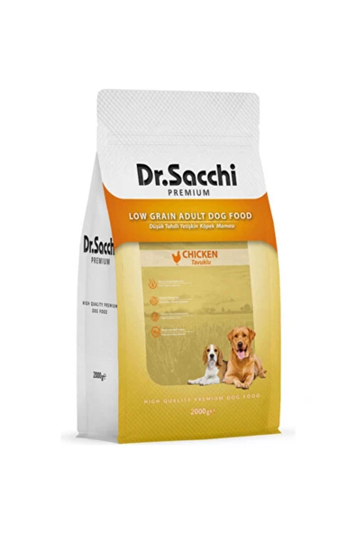 Dr.Sacchi Premium Düşük Tahıllı Tavuklu Yetişkin Köpek Maması 2 Kg ürün görseli 1