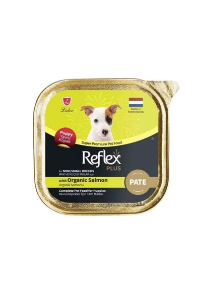 Plus Puppy Pate Organik Somonlu Küçük Irk Yavru Konserve Köpek Maması 85 Gr ürün görseli 1